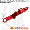 Extended Slide Stop for MARUI G19 Gen3/G17 Gen4 (Red) Steel Enhancement with Heat treatment, For MAR...